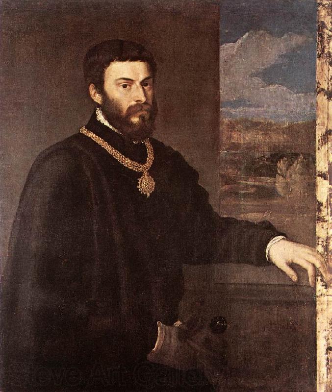 TIZIANO Vecellio Portrait of Count Antonio Porcia t Norge oil painting art